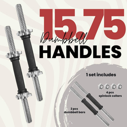 Standard Dumbbell Handles, 1 Inch Dumbbell Handles, Adjustable Dumbbells Handles 1 Inch Pair Fit Weight Plate 1 Inch - Multiple Options 14 to 24 Inch